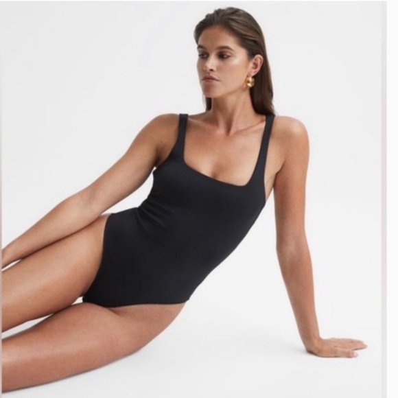 NWT Reiss Black Thong Bodysuit Sz M - Picture 2 of 10
